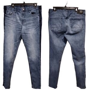 PacSun Men's Blue Solid Loops Pull On Comfort Stretch Skinny Jeans Size 34 X 32